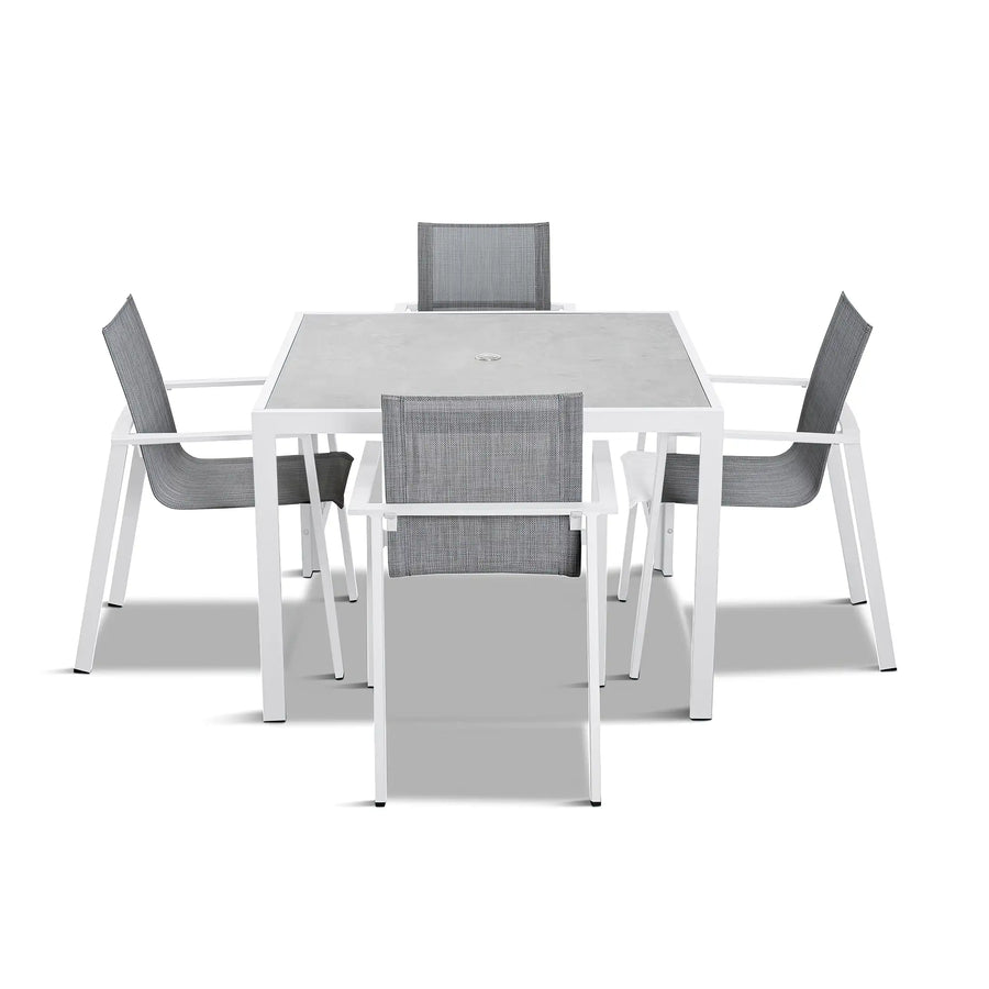 Lift 5 Piece Dining Set - White by Harmonia Living
