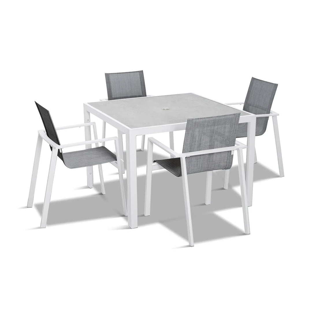 Lift 5 Piece Dining Set - White by Harmonia Living