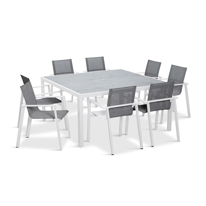 Lift 9 Piece Square Dining Set - White by Harmonia Living