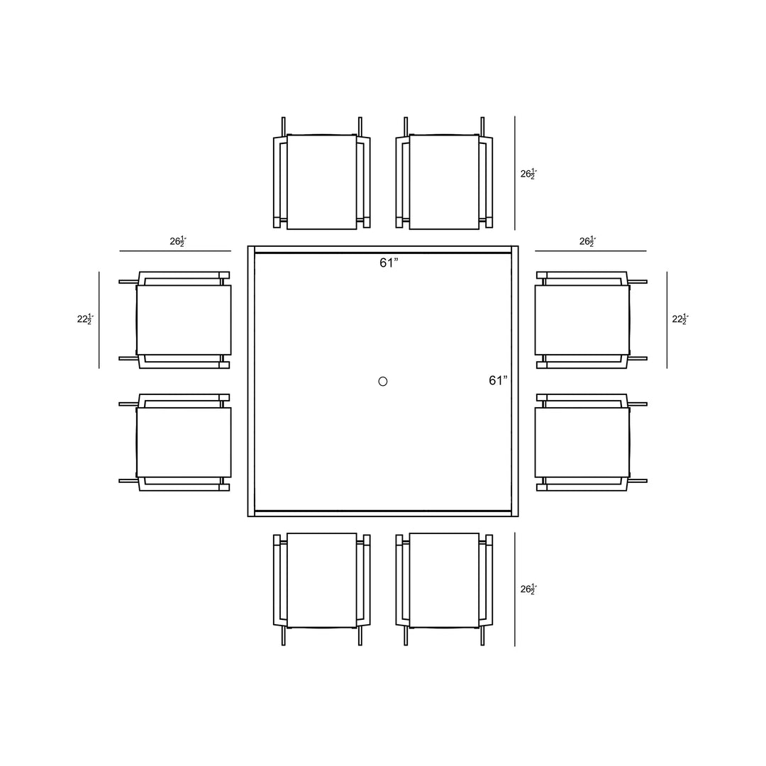 Lift 9 Piece Square Dining Set - White by Harmonia Living