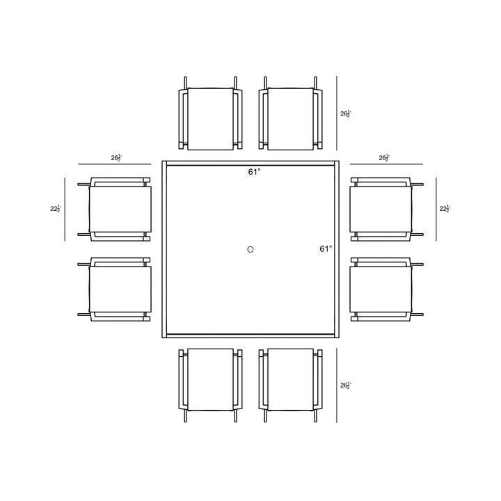 Lift 9 Piece Square Dining Set - White by Harmonia Living