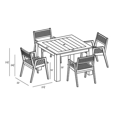 Link 5 Piece Dining Set  by Harmonia Living