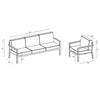Harmonia Living Pacifica 2 Piece Aluminum Sofa Set - Black 55