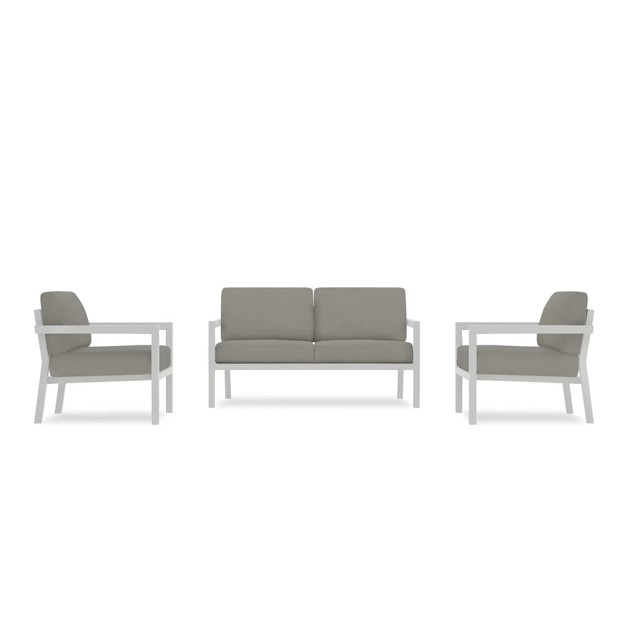 Pacifica 3 Piece Loveseat Set - White by Harmonia Living