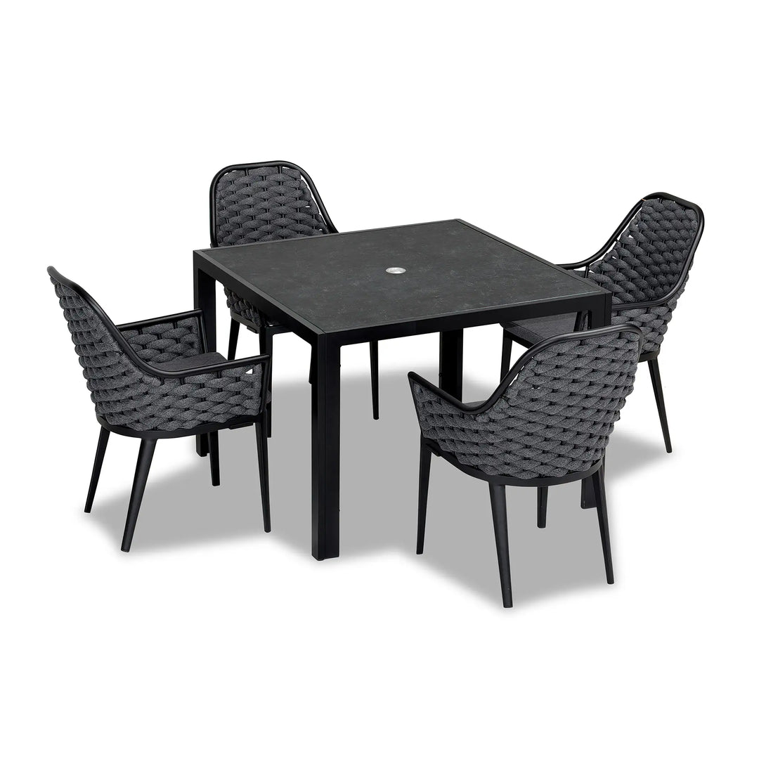 Parlor 5 Piece Dining Set - Black by Harmonia Living