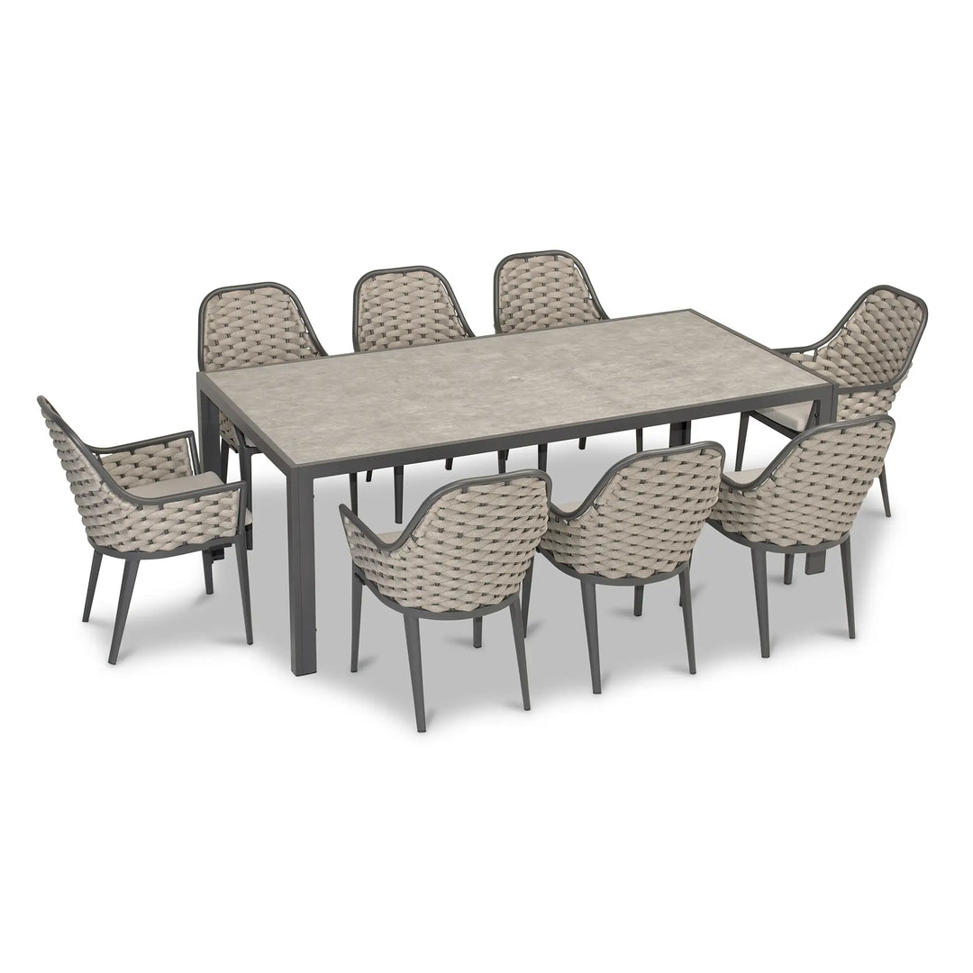 Parlor 9 Piece Dining Set - Slate by Harmonia Living