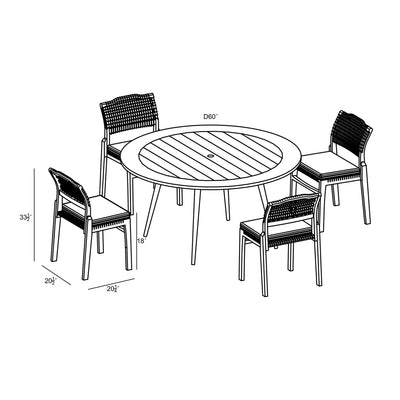 Sands 5 Piece Round Dining Set by Harmonia Living