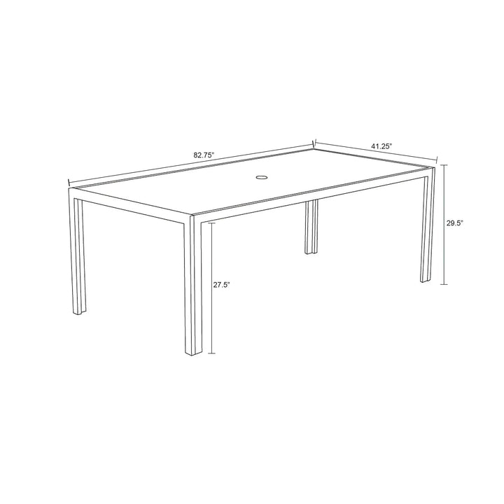 Staple 8-Seater Rectangular Dining Table - Slate by Harmonia Living