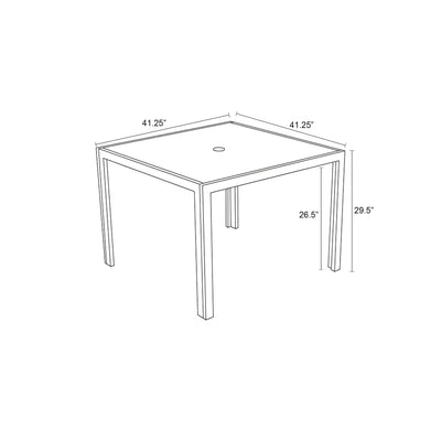 Staple 4-Seater Square Dining Table - White by Harmonia Living