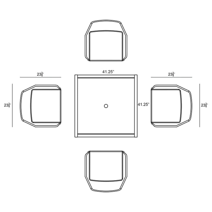 Tailor 5 Piece Dining Set - White by Harmonia Living