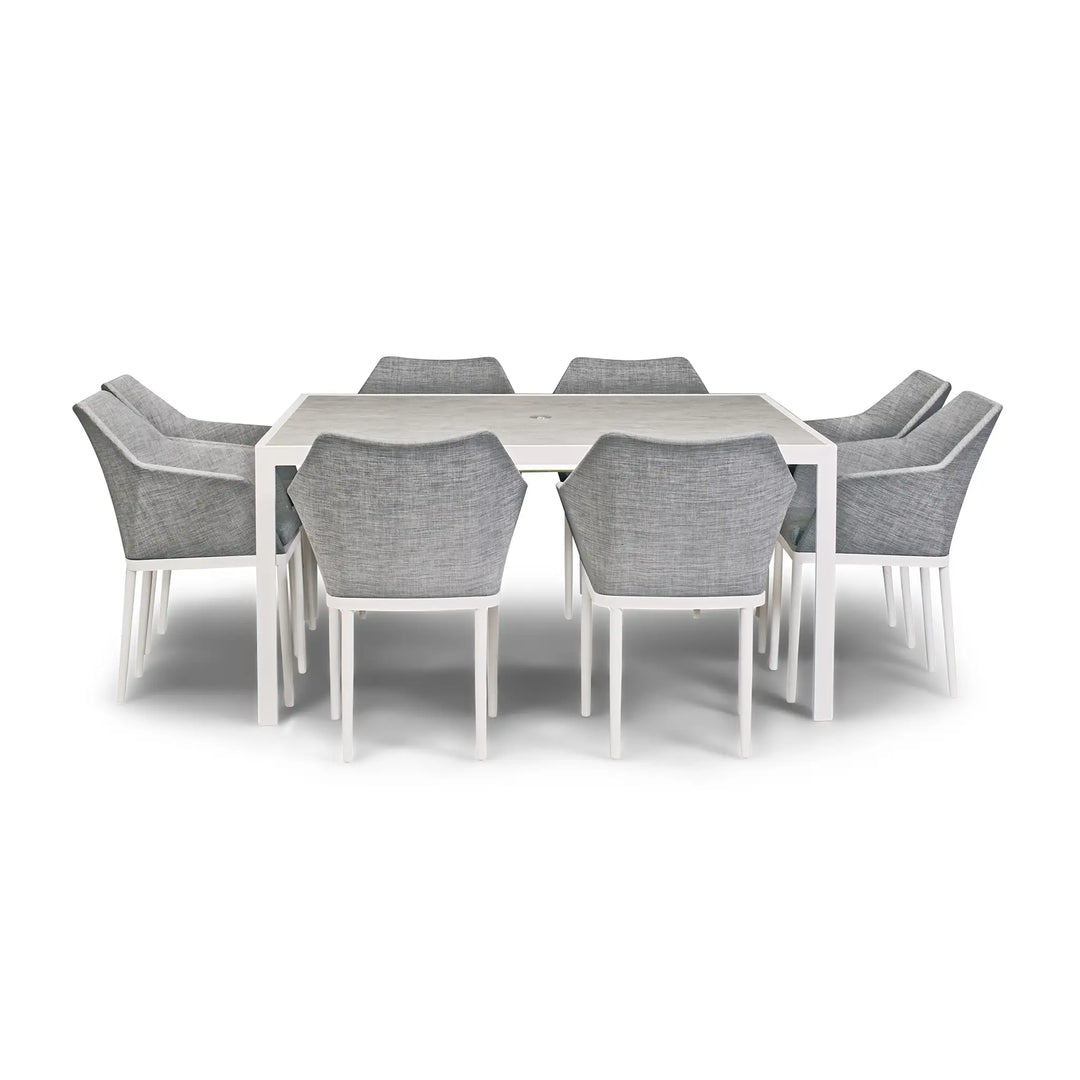 Tailor 9 Piece Square Dining Set - White by Harmonia Living