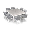 Tailor 9 Piece Square Dining Set - White by Harmonia Living