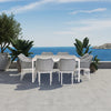 Tailor 9 Piece Square Dining Set - White by Harmonia Living