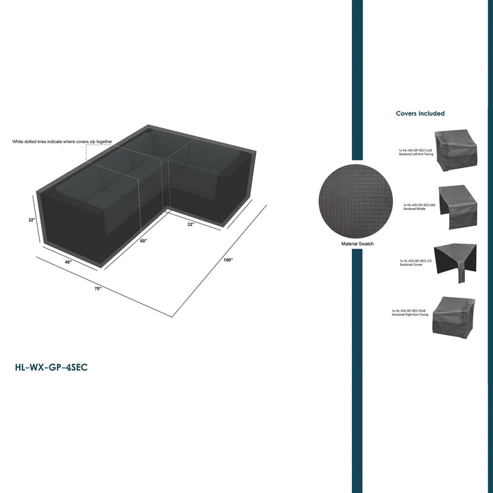 Weather X Covers For 4 Piece Sectional Set by Harmonia Living