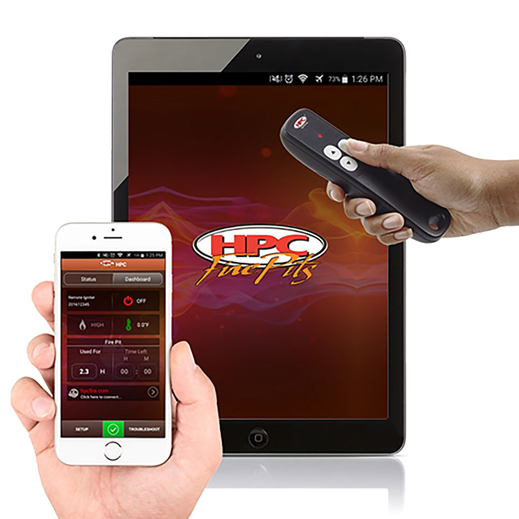 45" Square Gravity Powder Coated Steel Fire Pit - Propane Gas Hardline - 110V CSA Hi/Lo Electronic Ignition System w/Bluetooth & Handheld Remote - Copper Vein by Starfire Designs