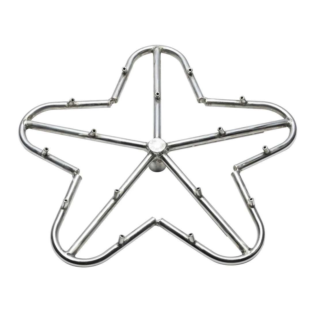 Top view of HPC Penta SST Torpedo Burner with precision-drilled jets for enhanced flame performance, crafted from durable stainless steel and designed for professional-grade fire features.