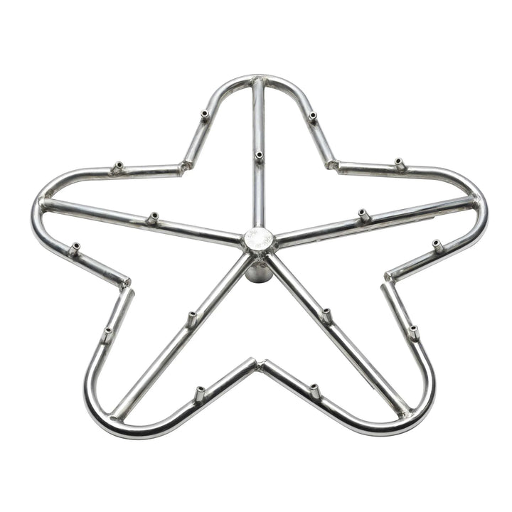 Top view of HPC Penta SST Torpedo Burner with precision-drilled jets for enhanced flame performance, crafted from durable stainless steel and designed for professional-grade fire features.