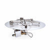 HPC Fire round flat Penta burner with certified electronic ignition system, crafted from stainless steel for reliable performance and safe flame control in any outdoor gas fire feature.