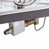 Zoomed-in image of the gas hook-up connection on the HPC Square Certified Drop-In Penta Burner. Displays the precision-built fittings and control module designed for safe, reliable fuel delivery—ready for natural gas or propane configurations.