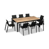 Harmonia Living Lift Communal 8 Seat Aluminum Extendable Reclaimed Teak Dining Set 3