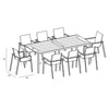 Harmonia Living Lift Communal 8 Seat Aluminum Extendable Reclaimed Teak Dining Set 7