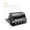 4-Burner with Rotisserie Kit 32" Black Stainless Steel Propane Gas Built In Grill - MABi400-BSS by Mont Alpi