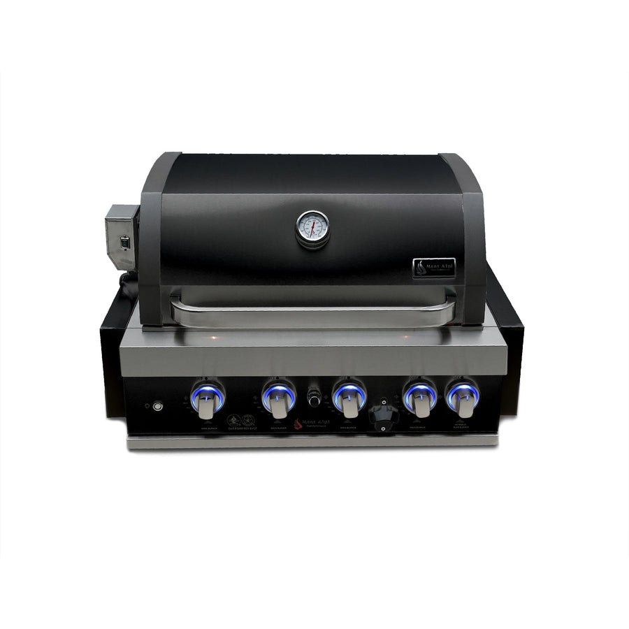 4-Burner with Rotisserie Kit 32" Black Stainless Steel Propane Gas Built In Grill - MABi400-BSS by Mont Alpi