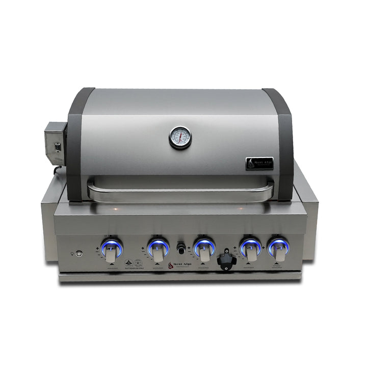 4-Burner with Rotisserie Kit 32" Stainless Steel Propane Gas Built In Grill - MABi400 by Mont Alpi