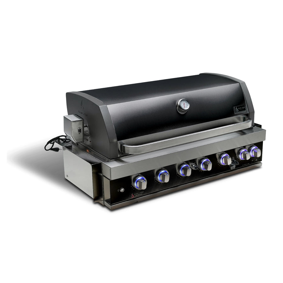 6-Burner with Rotisserie Kit 44" Black Stainless Steel Propane Gas Built In Grill - MABi805-BSS by Mont Alpi