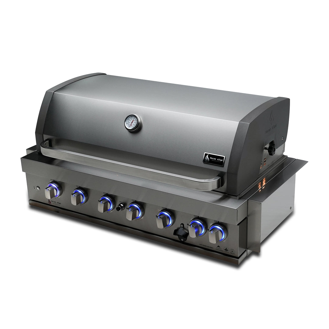 6-Burner with Rotisserie Kit 44" Stainless Steel Propane Gas Built In Grill - MABi805 by Mont Alpi