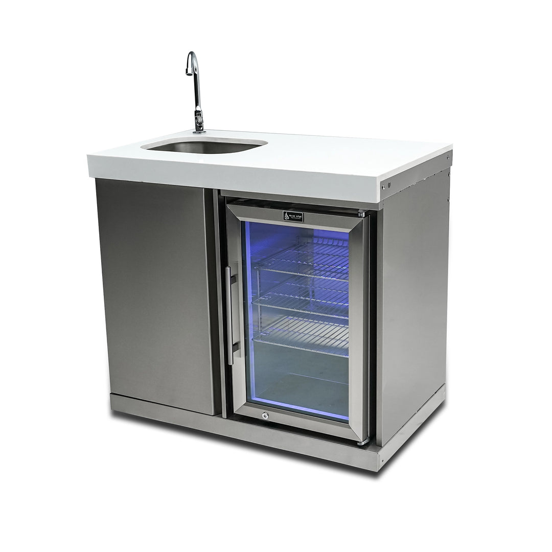 Stand Alone Sink and Fridge Stainless Steel Outdoor Beverage Center - MASF-SS by Mont Alpi