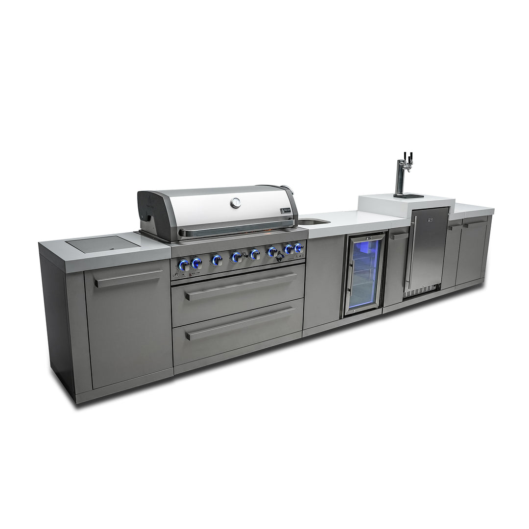 6-Burner with Kegerator and Beverage Center Stainless Steel Propane Gas BBQ Island Grill - MAi805-KEGBEV by Mont Alpi