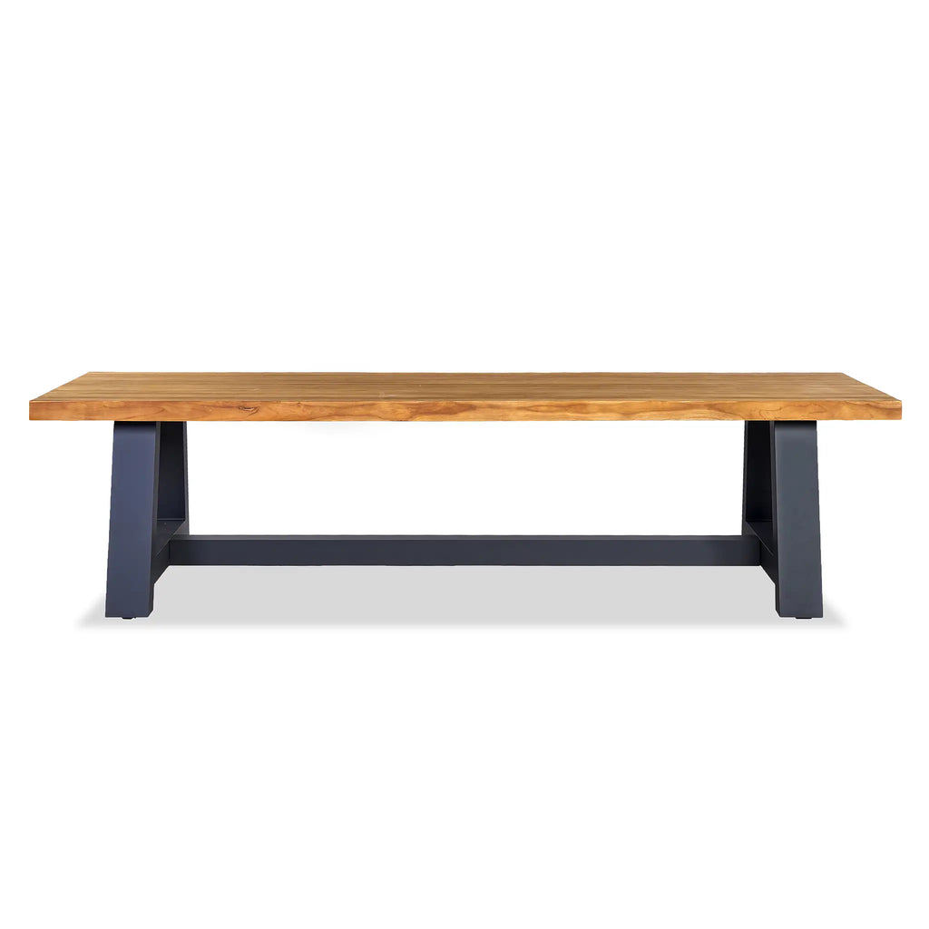 Harmonia Living Mill 8-Seat Aluminum Reclaimed Teak Outdoor Dining Table 1