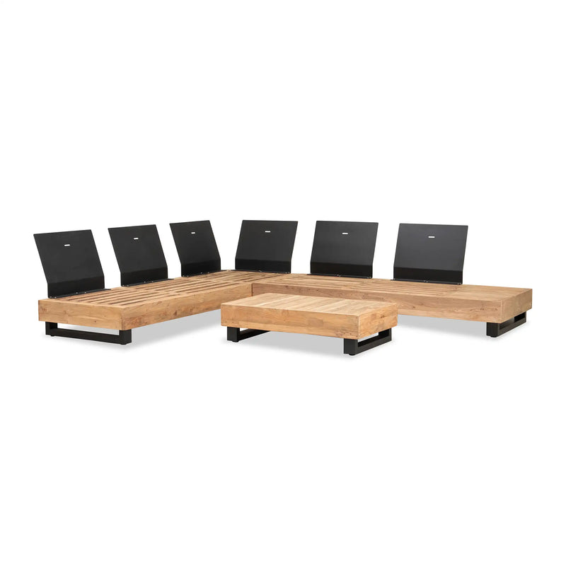 Meld 5 to 6 Seat Reclaimed Teak Sectional Set w/ Coffee Table by Harmonia Living