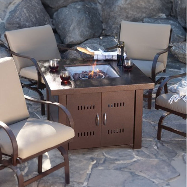 Modern Hammered Bronze Fire Pit