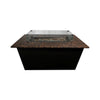 Monaco Fire Table with Brown Granite Top and Glass Wind Guard