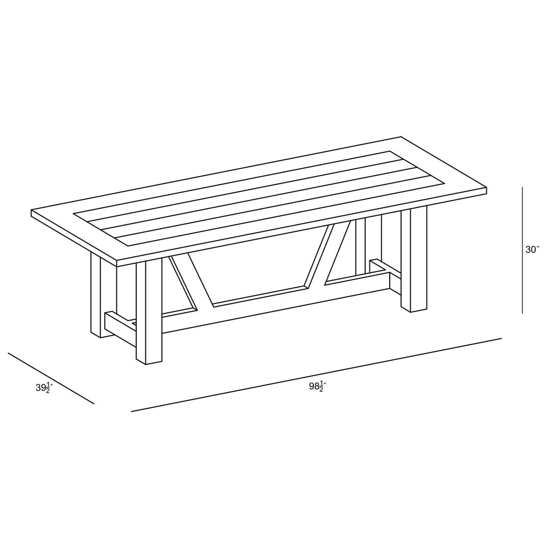 Noble 10 Seat Reclaimed Teak Outdoor Dining Table by Harmonia Living