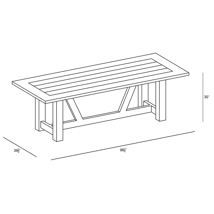 Noble 10 Seat Reclaimed Teak Outdoor Dining Table by Harmonia Living