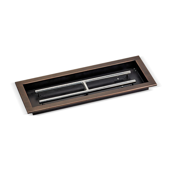 24" x 8" Rectangle Oil Rubbed Bronze Drop-In Pan with Match Light Kit - Natural Gas by American Fire Products