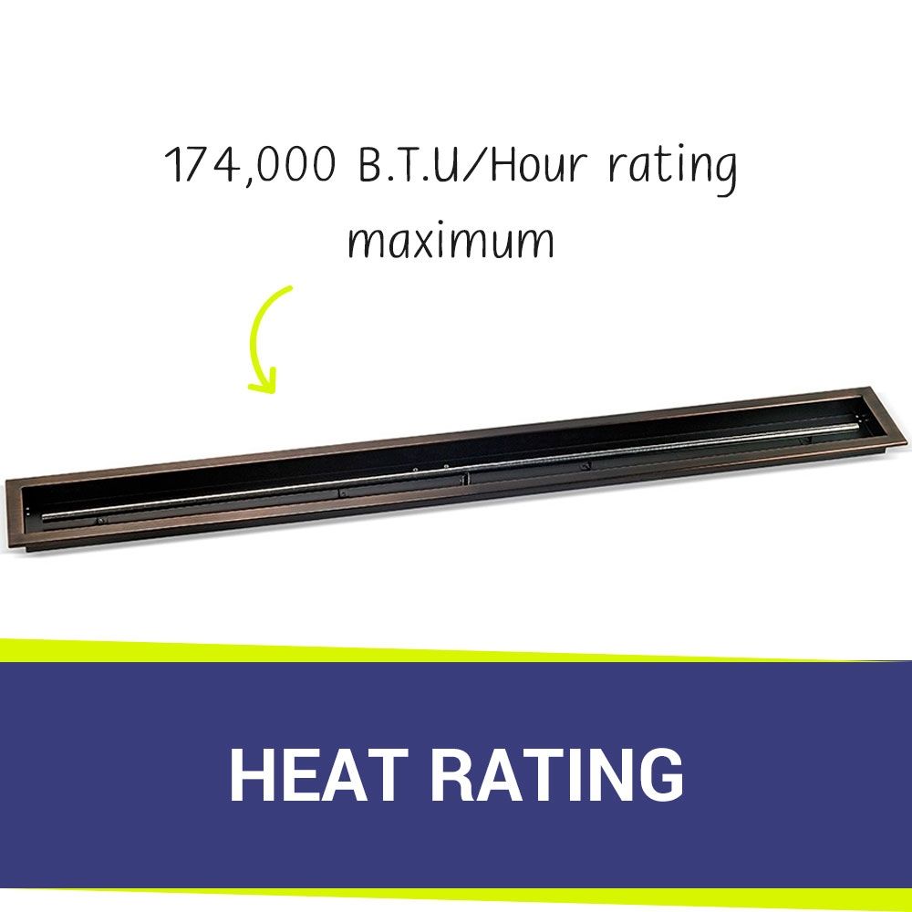 72" x 6" Linear Oil Rubbed Bronze Drop-In Pan by American Fire Products