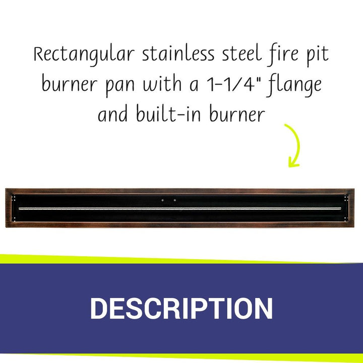 72" x 6" Linear Oil Rubbed Bronze Drop-In Pan by American Fire Products