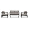 Olio 4 Piece Loveseat Set - Black/Carbon by Harmonia Living