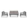 Olio 4 Piece Loveseat Set - Slate/Pebble Gray by Harmonia Living