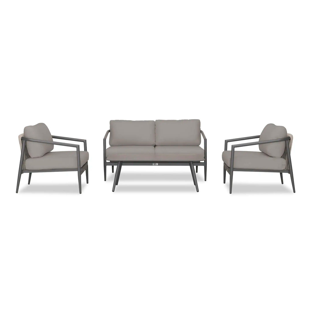 Olio 4 Piece Loveseat Set - Slate/Pebble Gray by Harmonia Living