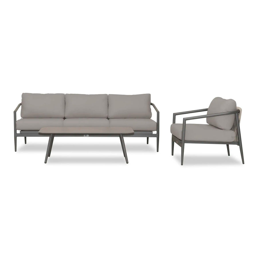 Olio 3 Piece Sofa Set - Slate/Pebble Gray by Harmonia Living