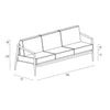 Harmonia Living Olio Aluminum Sofa - Urban Stone/Carrera 76