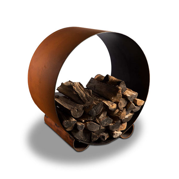 Fire Pit Art Carbon Steel Orbit Log Rack