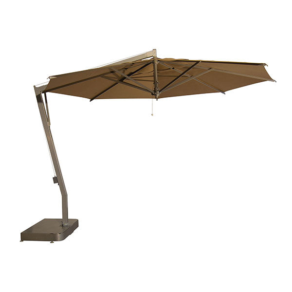 FIM Umbrellas P20 13' Round Cantilever Umbrella with Brown Frame