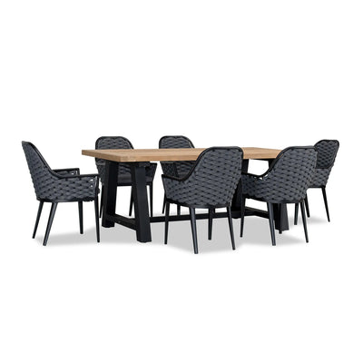 Parlor Mill 6 Seat Reclaimed Teak Patio Dining Set by Harmonia Living