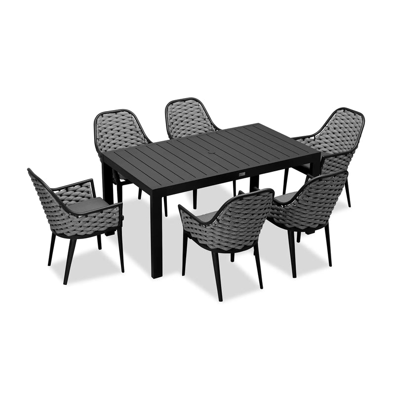 Parlor Mill 6 Seat Reclaimed Teak Patio Dining Set by Harmonia Living